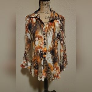 Essentials Multicolor Button-Up Blouse